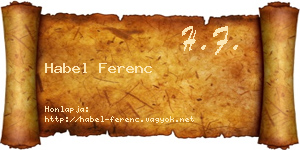 Habel Ferenc névjegykártya